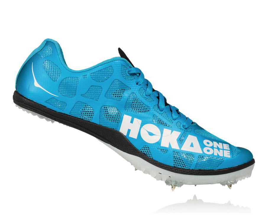 Hoka One One Mens Spikes - Rocket X - Blue/White - THBP81597